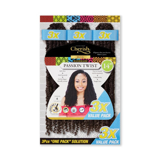 Cherish Ultimate Comfort Passion Twist 3X Pack 14 inch synthetic braiding hair extensions