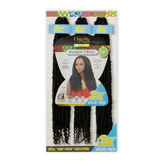 Cherish Ultimate Comfort Passion Twist 3X Pack 18 inch synthetic braiding hair extensions