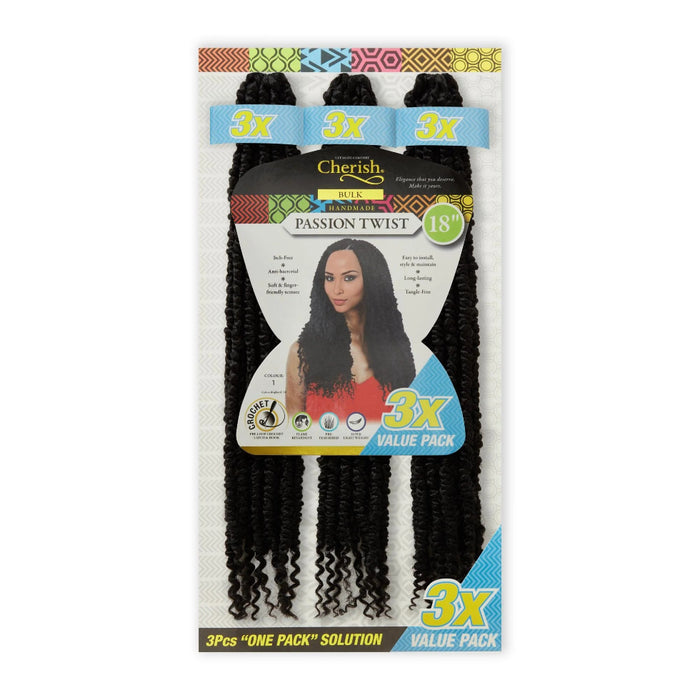 Cherish Ultimate Comfort Passion Twist 3X Pack 18 inch synthetic braiding hair extensions