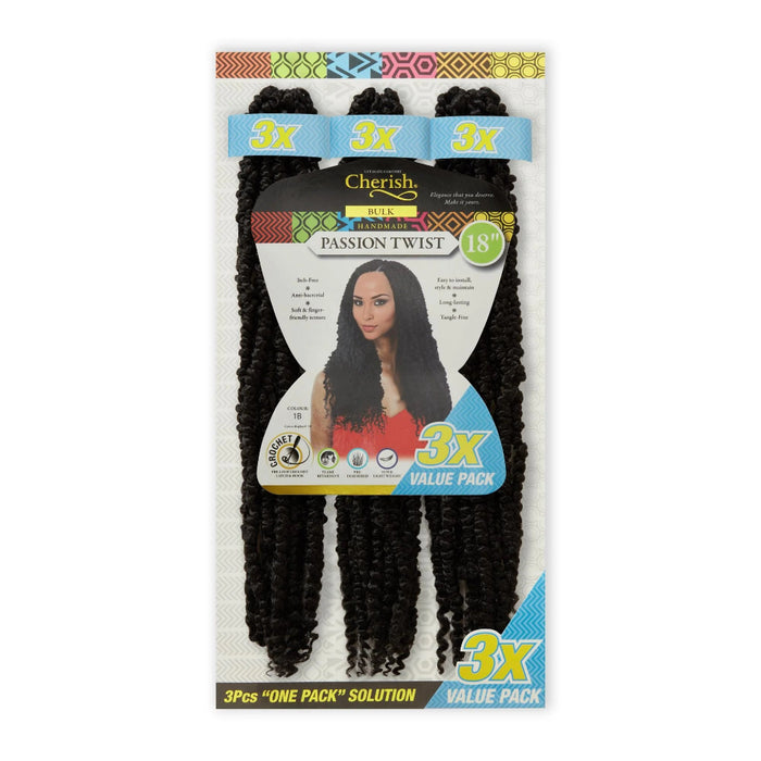 Cherish Ultimate Comfort Passion Twist 3X Pack 18 inch synthetic braiding hair extensions