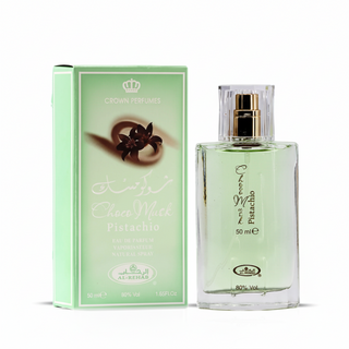 Choco Musk Pistachio EDP by Al Rehab 50ml sweet nutty unisex perfume with chocolate pistachio and warm musk notes