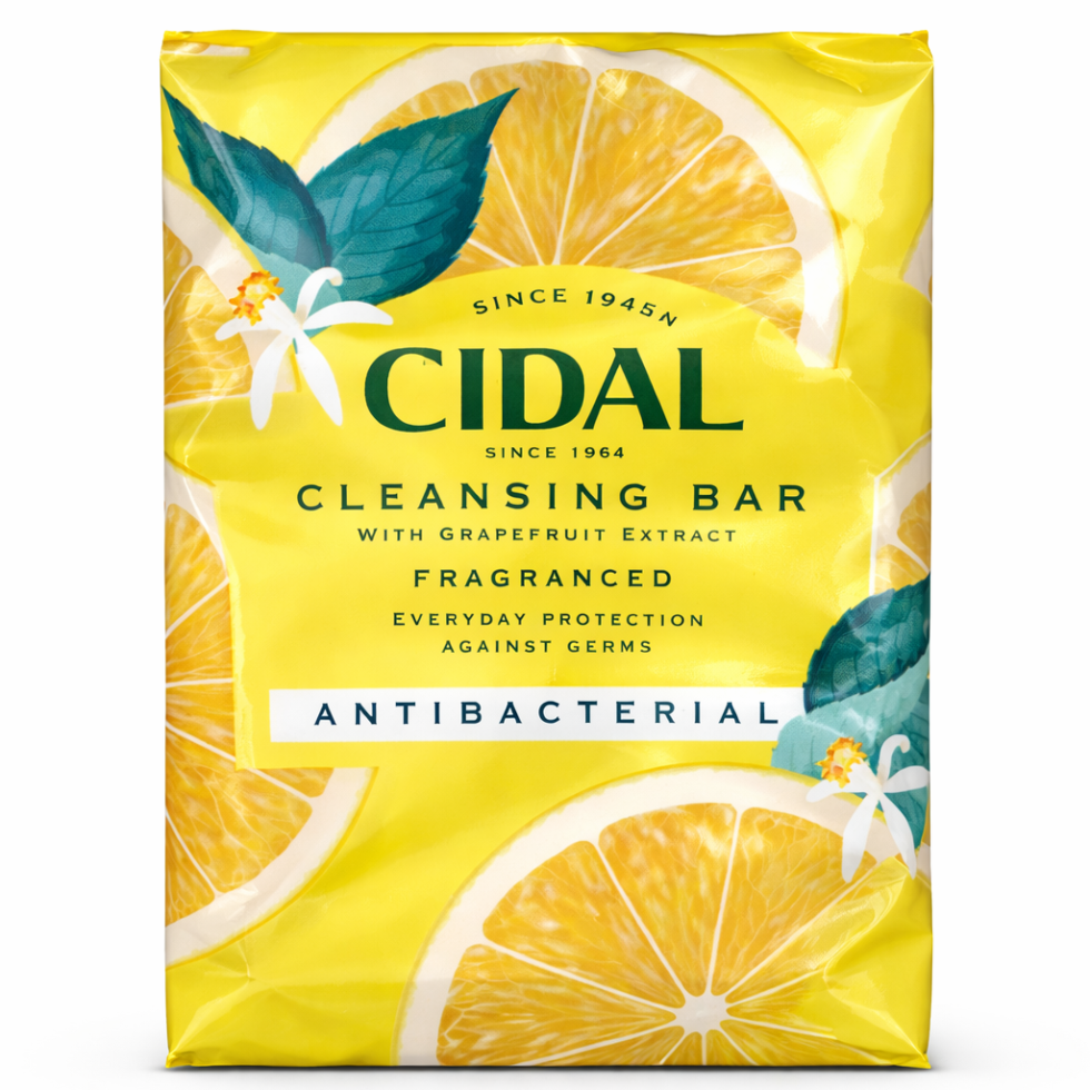 Cidal grapefruit cleansing bar antibacterial soap for fresh clean skin twin pack 2x100g