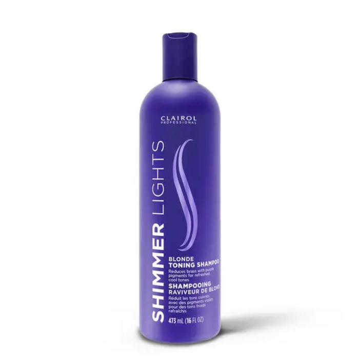 Clairol Shimmer Lights Blonde Toning Shampoo 473ml | Brass Control & Bright Tone