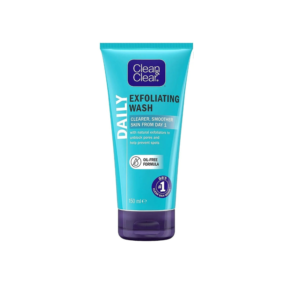 clean and clear daily exfoliating face wash 150ml for oil control acne prevention smooth clear skin