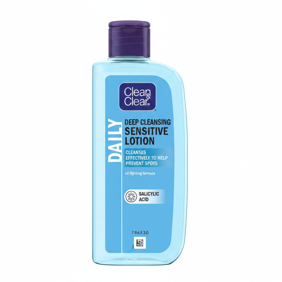 clean and clear deep cleansing lotion sensitive skin salicylic acid oil control acne prevention clear smooth skin
