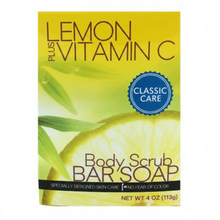 Lemon vitamin C body scrub soap for exfoliating brightening and smooth glowing skin