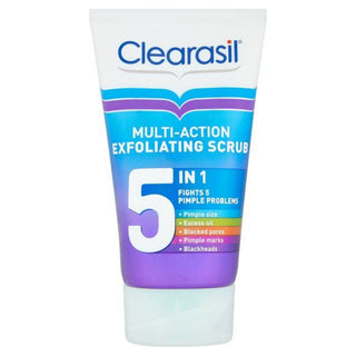 clearasil multi action exfoliating scrub 150ml deep cleansing face scrub removes oil dirt dead skin unclogs pores smooth clear skin acne care product