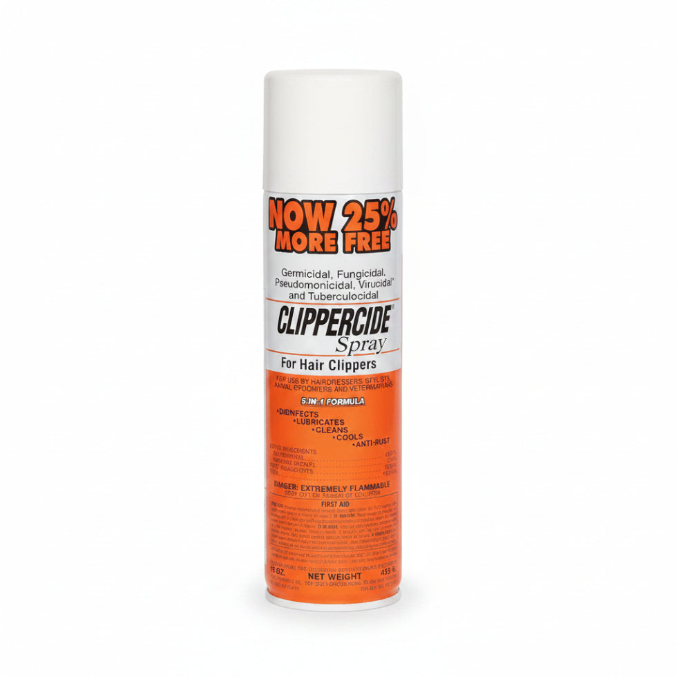 clippercide spray for hair clippers 5 in 1 formula 425g disinfectant lubricant blade cleaner barber care spray