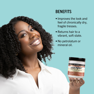 Aunt Jackie's Coconut Crème Recipes Coco Repair Deep Hair Conditioner, Delivers Nourishment, Stops Damage, Breakage for Natural Curls, 15 oz