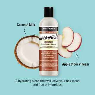 Aunt  Jackie's Coco Wash Coconut Milk Conditioning Cleanser, Softens – 12oz
