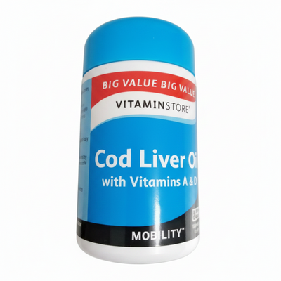 cod liver oil capsules with vitamin a and d mobility bone health support supplement uk made capsules