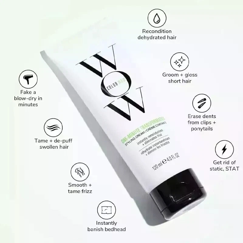 Color Wow One Minute Transformation Styling Cream 120ml – Instant Frizz Control & Shine
