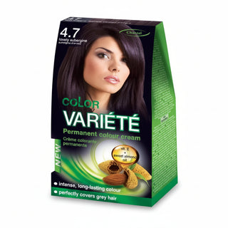 color variete permanent colour cream 4.7 lovely aubergine hair dye for grey coverage rich purple burgundy tone long lasting cream hair color salon finish