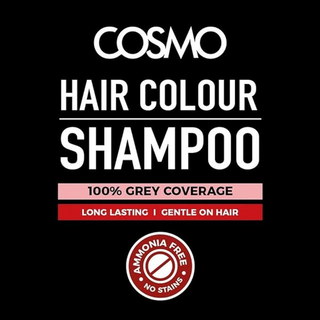 Cosmo Hair Colour Shampoo Dark Brown 180ml- Ammonia-Free, Keratin & Olive Oil