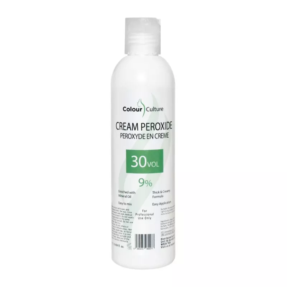 colour culture cream peroxide 9 percent 30 volume 250ml hair developer oxidant coloring bleach support