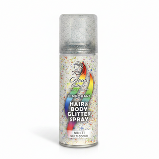 colour culture multicolour glitter hair and body spray 125ml party festival sparkle cosmetic spray