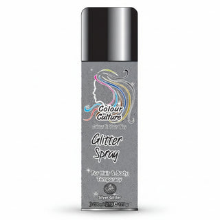 colour culture silver glitter hair colour spray 127g temporary glitter spray instant silver shimmer hair styling spray for parties and events