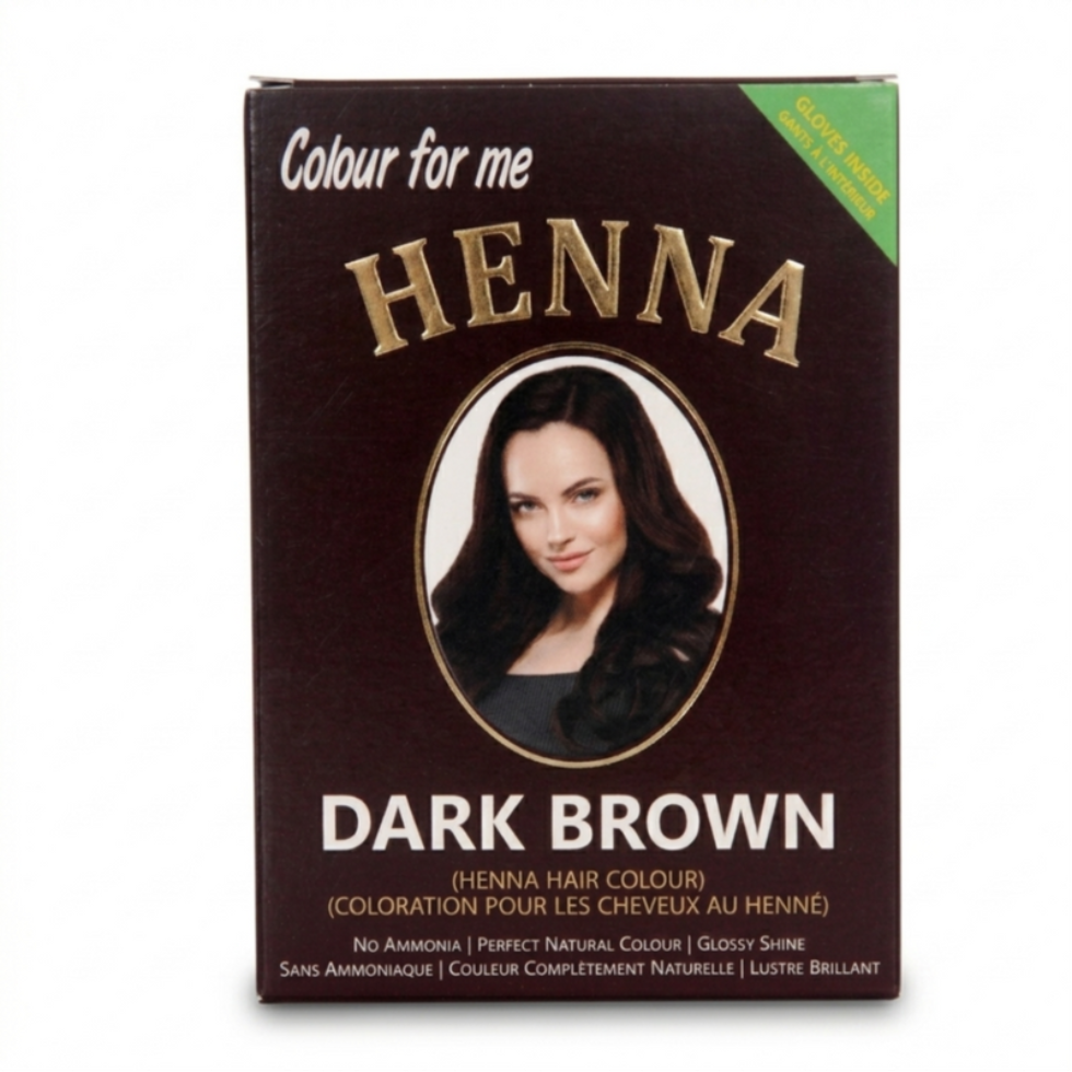 Colour For Me henna mehndi powder dark brown natural herbal hair dye 6x10g sachets