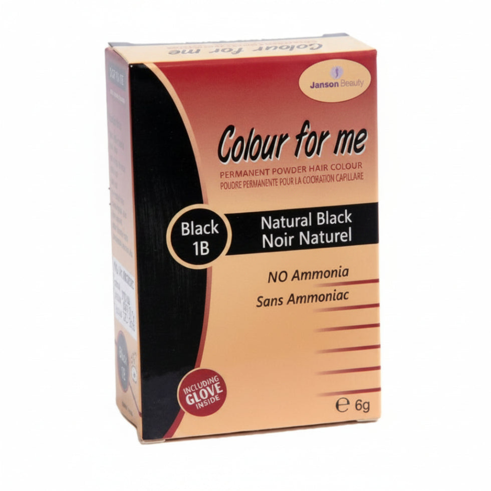 colour for me powder dye 1b natural black long lasting hair colour powder for grey coverage rich black shiny hair finish
