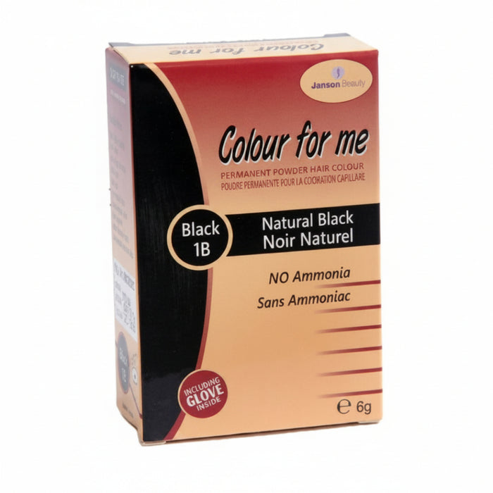 colour for me powder dye 1b natural black long lasting hair colour powder for grey coverage rich black shiny hair finish
