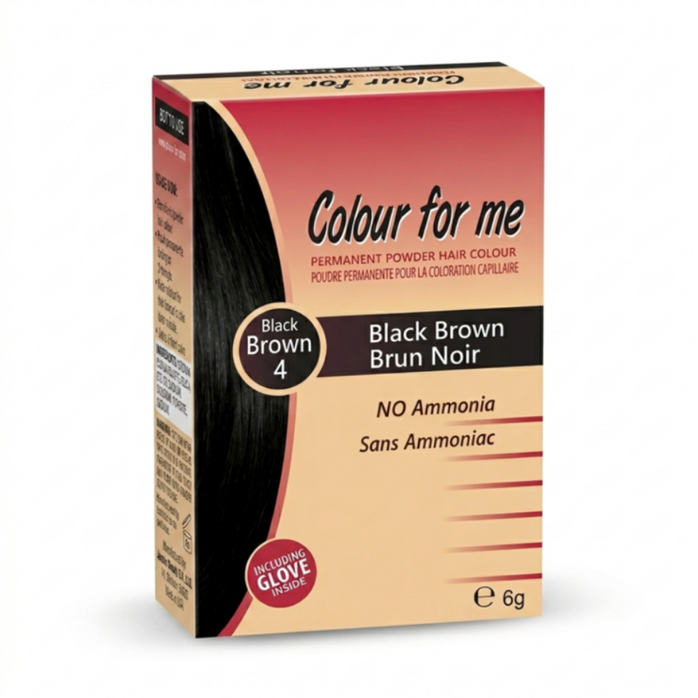 colour for me powder dye 4 black brown long lasting hair colour powder for grey coverage rich black brown shiny hair finish