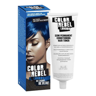 colour rebel london blue semi permanent hair colour 100ml vibrant shine hair dye for bold blue fashion hair color transformations