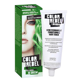 colour rebel london green semi permanent hair colour 100ml vibrant shine hair dye for bold green fashion hair color transformations