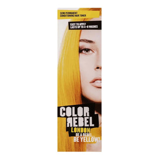 colour rebel london yellow semi permanent hair colour 100ml vibrant shine hair dye for bold yellow fashion hair color transformations and creative styling