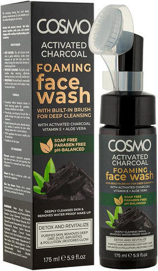 Cosmo Activated Charcoal Foaming Face Wash 175ml- Deep Cleansing & Purifying