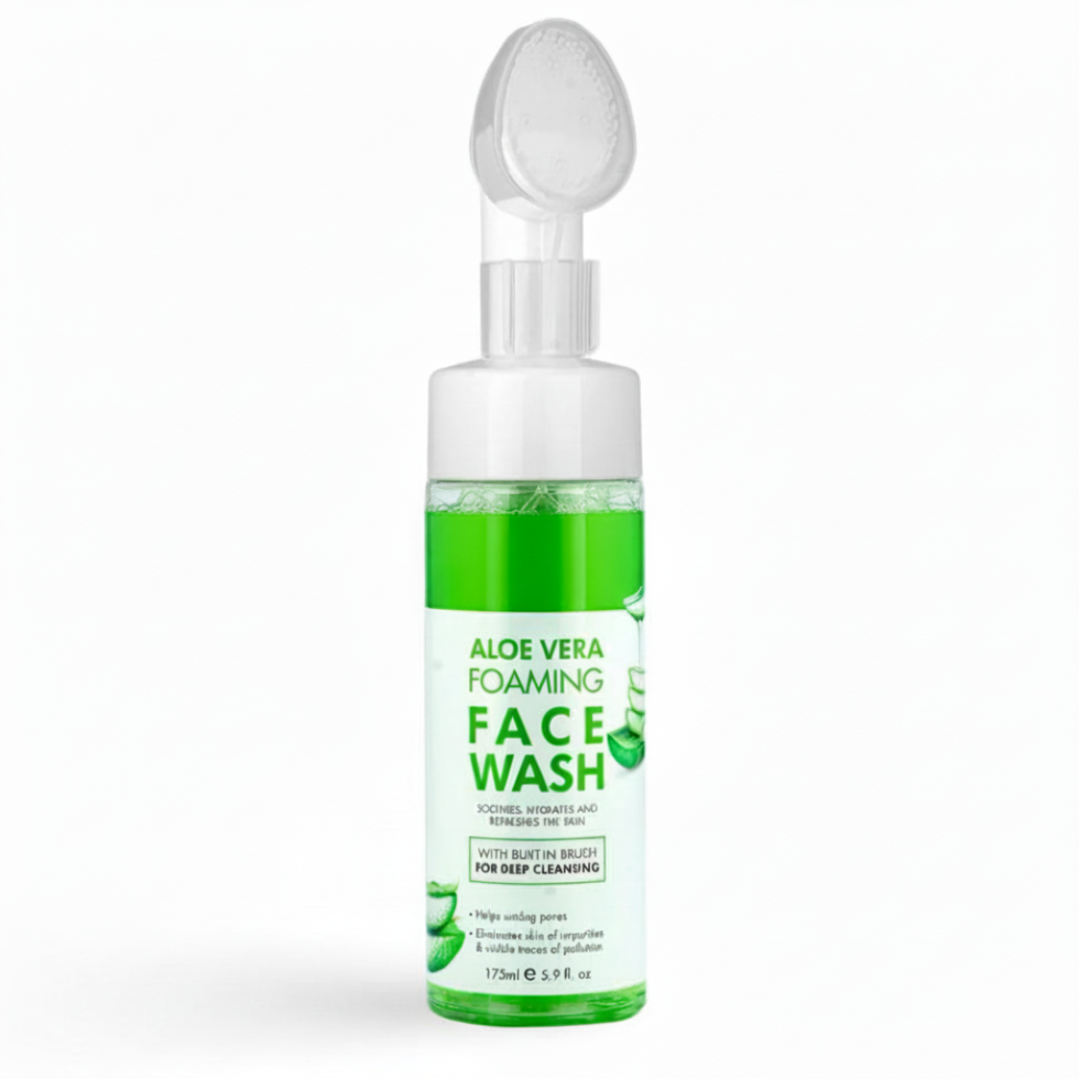 Cosmo Aloe Vera Foaming Face Wash 175ml gently cleanses, hydrates, and soothes skin. Deep cleansing formula for soft, fresh, and healthy-looking skin.