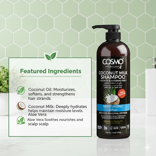 Cosmo Coconut Milk Shampoo 1000ml | Deep Hydration & Gentle Sulfate-Free Cleanse