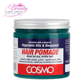 Cosmo Hair Pomade 450ml- Plant-Based Oils & Bergamot- For Dry, Brittle Hair