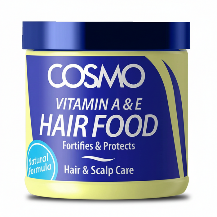 Cosmo vitamin A and E hair food 170ml strengthening nourishing hair and scalp care treatment for soft smooth healthy looking hair moisture support and daily use hair conditioning product
