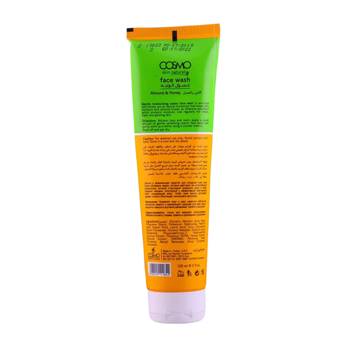 Cosmo Almond & Honey Face Wash 150ml | Gentle Hydrating Skin Cleanser