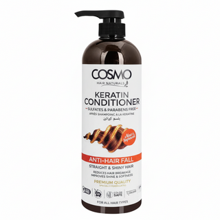 Cosmo anti hair fall keratin conditioner 1000ml strengthening and breakage control hair conditioner