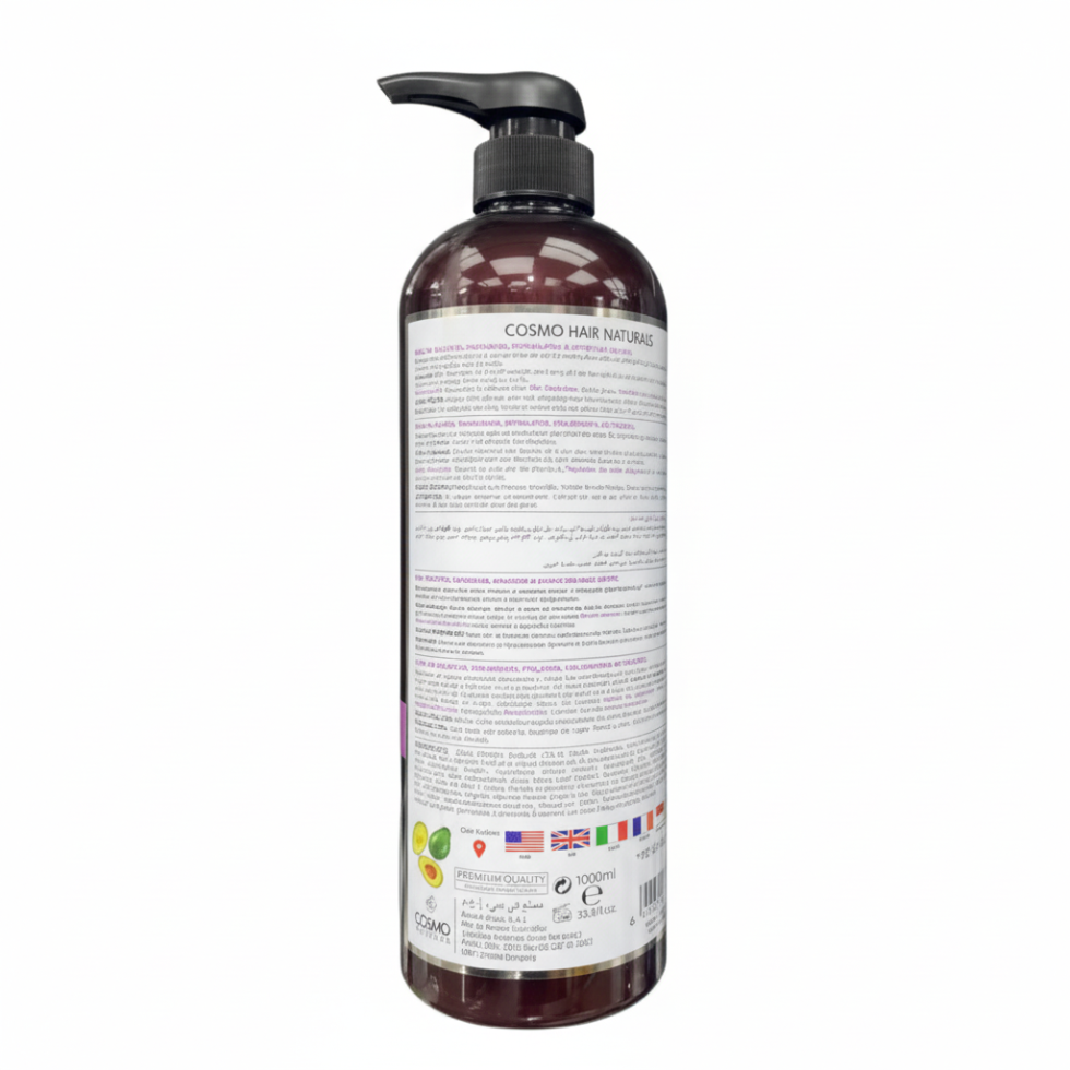 Cosmo avocado soothing shampoo 1000ml hydrating care for dry and damaged hair shampoo