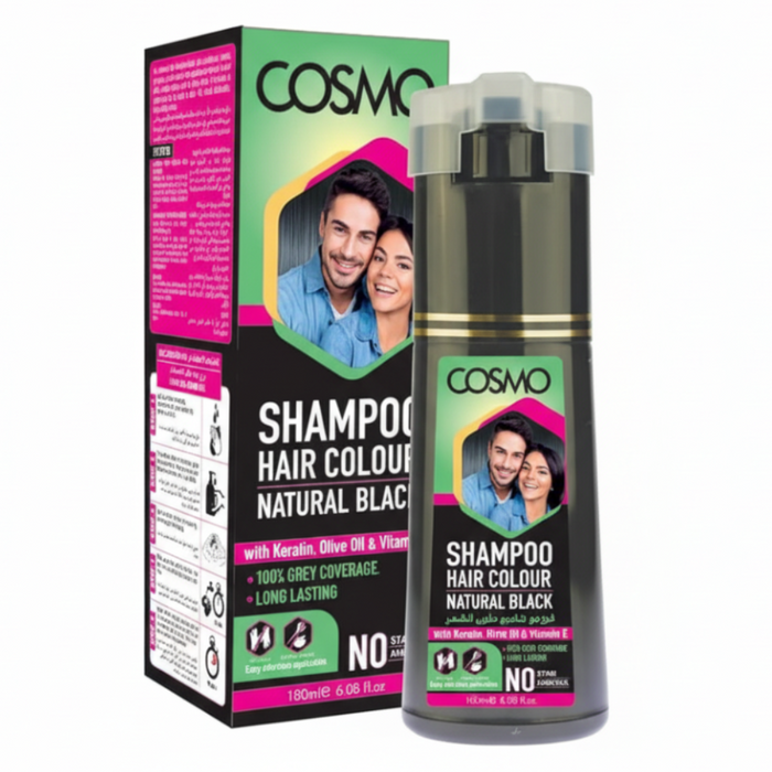 Cosmo Hair Colour Shampoo 180ml | Ammonia-Free Keratin & Olive Oil