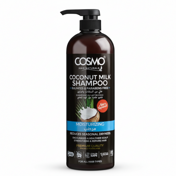 Cosmo Coconut Milk Shampoo 1000ml | Deep Hydration Sulfate-Free Cleanse