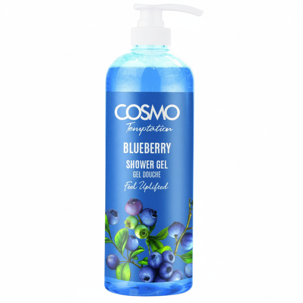 Cosmo temptation blueberry shower gel 1000ml hydrating refreshing body wash fruity skin care gel