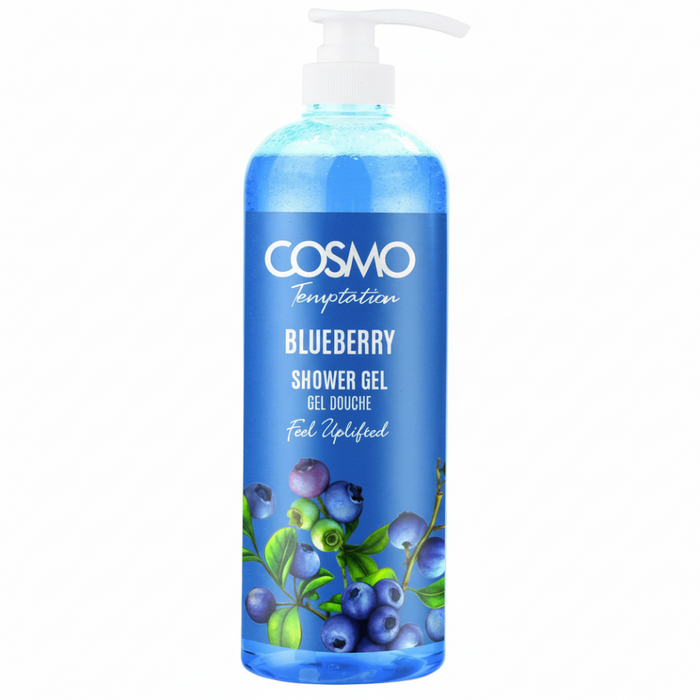 Cosmo temptation blueberry shower gel 1000ml hydrating refreshing body wash fruity skin care gel