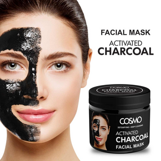 Cosmo activated charcoal face mask 200g deep pore cleansing blackhead removal mask for oily skin detox purifying facial care for smooth clear refreshed skin appearance