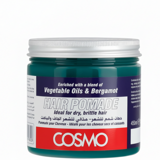 Cosmo hair pomade 450ml plant based oils bergamot dry brittle hair nourishing styling cream