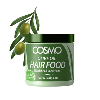 Cosmo olive oil hair food 170ml moisturizing strengthening hair care treatment for soft smooth healthy looking hair reducing dryness and improving shine and manageability daily use hair product