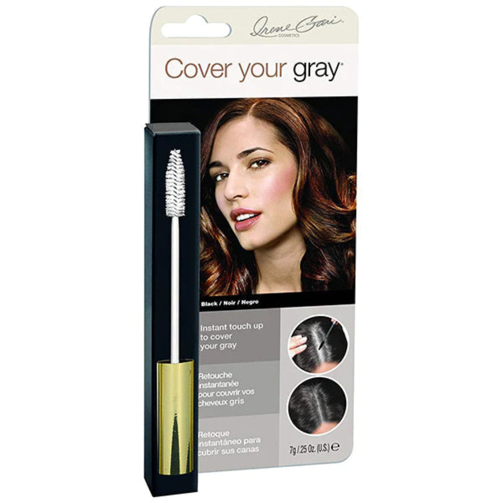 cover your gray black hair mascara instant root and gray touch up brush for natural black hair coverage and quick styling look