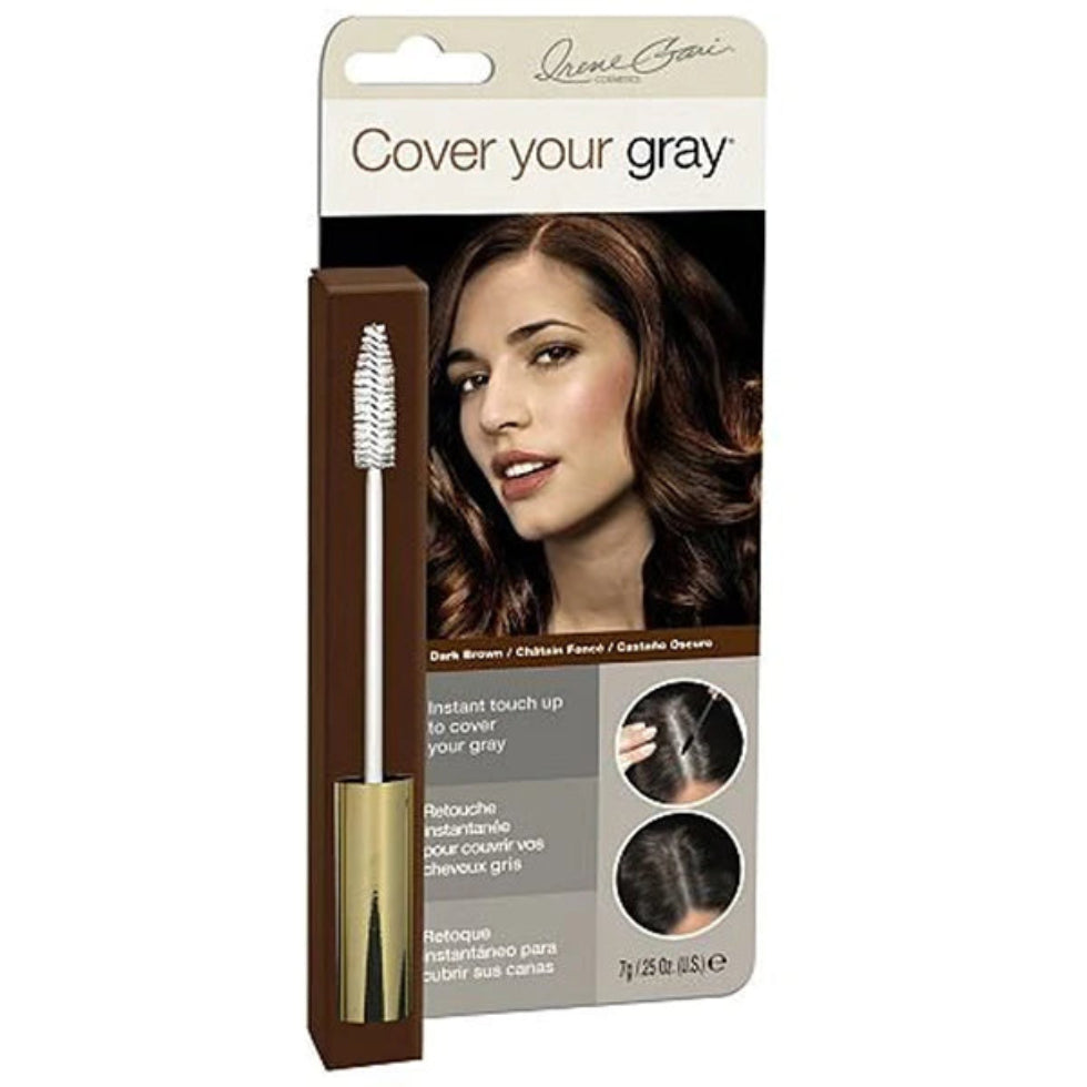 cover your gray dark brown hair mascara instant root and gray touch up brush for natural brown hair coverage and styling look
