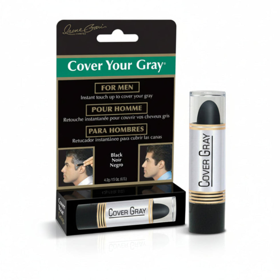 Cover Your Gray for men black touch-up stick for instant beard and gray hair coverage
