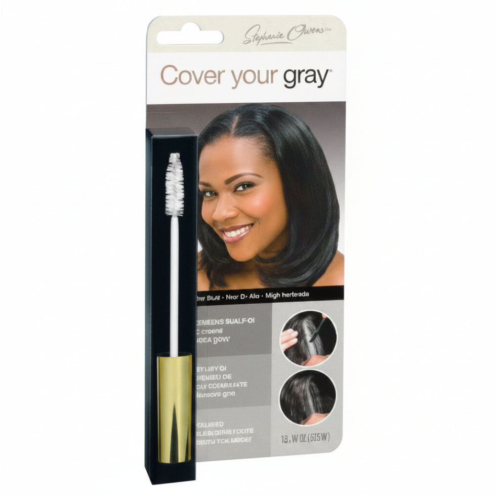 cover your gray jet black hair mascara instant root and gray touch up brush for deep black natural hair coverage and styling look