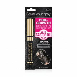 cover your gray pro growth black hair touch up with castor oil instant root coverage gray hair natural black blend hair product easy application