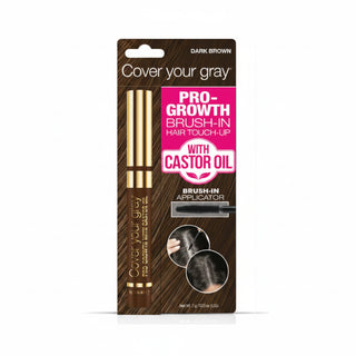 cover your gray pro growth dark brown hair touch up with castor oil instant root coverage gray hair natural dark brown blend hair product easy application