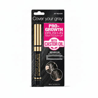cover your gray pro growth jet black hair touch up with castor oil instant root coverage gray hair bold jet black blend hair product easy application